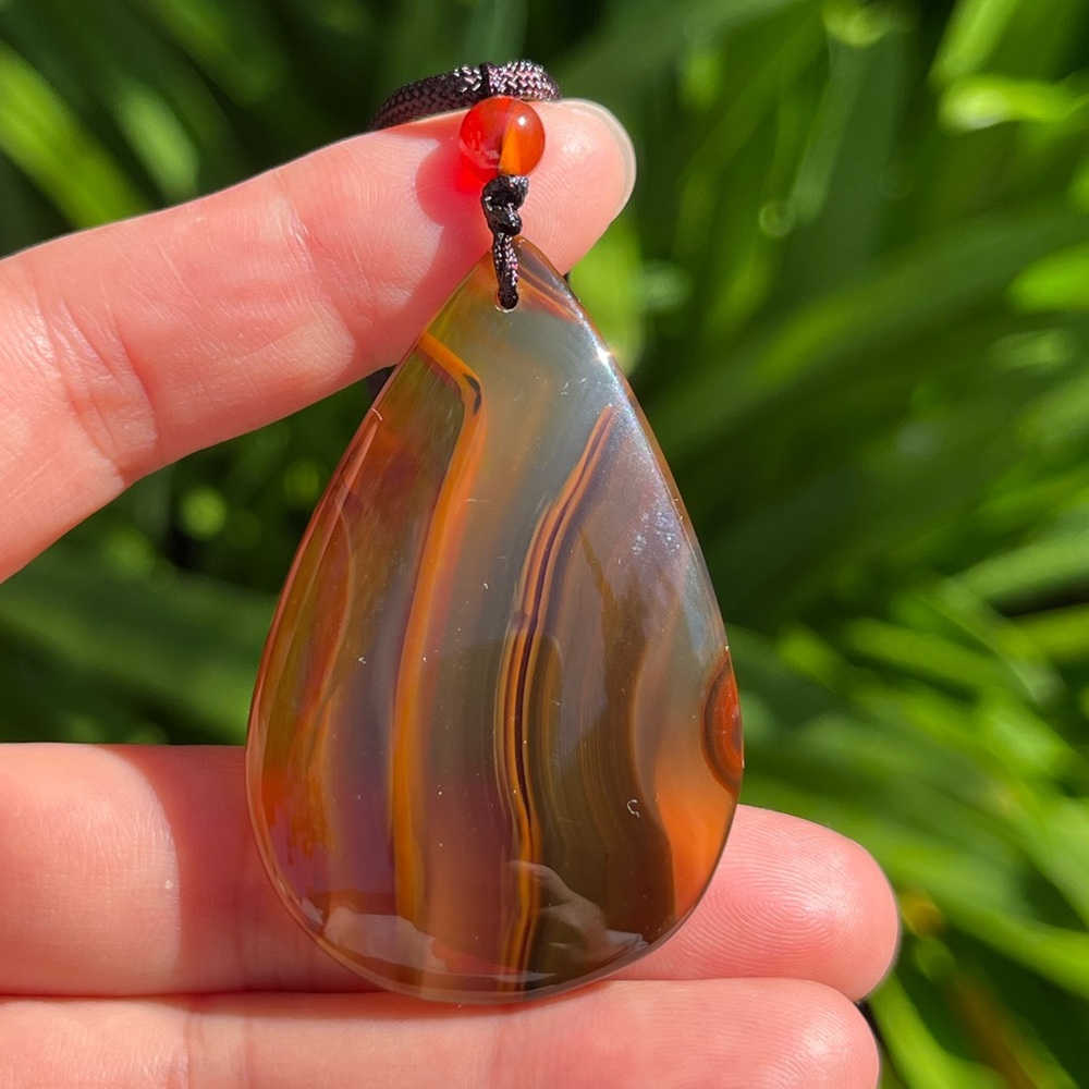 Nylon cord Montana agate necklace 0240 - Picture 7 of 7